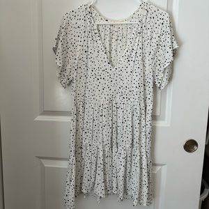 Multitiered, white, baby doll dress